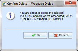 Delete Program Warning